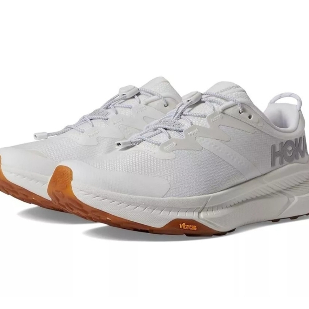 HOKA Women's Transport Cordura White 1123154 Vibram Sole Shoes Size 10.5 B